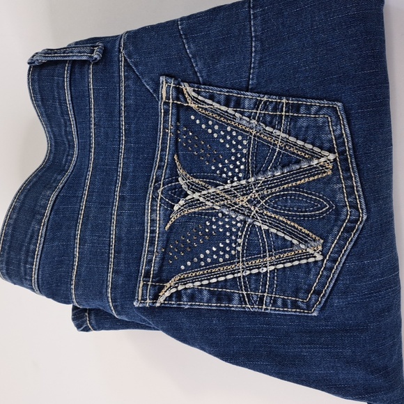 Wrangler Q-Baby No Gap Waistband Bootcut Blue Jeans Size  9/10 x 32 - Picture 10 of 17